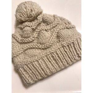 Taupe Knit Fleece Lined Beanie